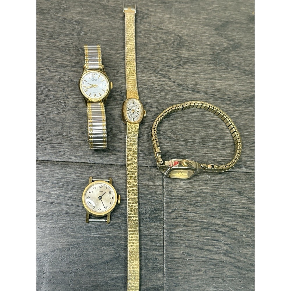 Vintage Lot Of‎ 4 Times Watches Womens For Repair or Parts